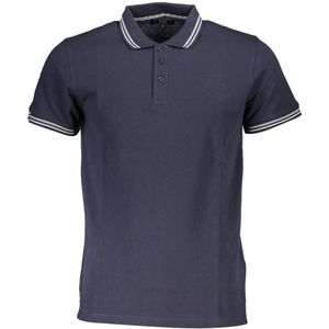 Cavalli Class - Polo Shirt - Marineblauw - Katoen/Polyester/Elastaan - Dubbel Tipped Kraag