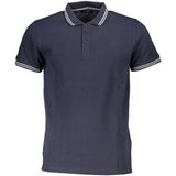 Cavalli Class - Polo Shirt - Marineblauw - Katoen/Polyester/Elastaan - Dubbel Tipped Kraag