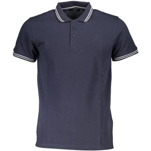 Cavalli Class - Polo Shirt - Marineblauw - Katoen/Polyester/Elastaan - Dubbel Tipped Kraag
