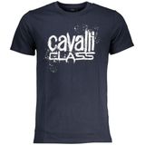 Cavalli Class - Verfspetter Logo - Donkerblauwe T-Shirt