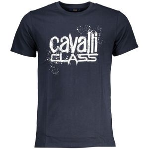 Cavalli Class - Verfspetter Logo - Donkerblauwe T-Shirt