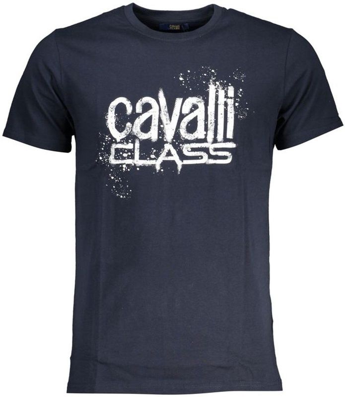 Cavalli Class - Verfspetter Logo - Donkerblauwe T-Shirt