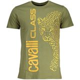 Leopard - T-shirt - Groen - Korte Mouwen - Crew Neck