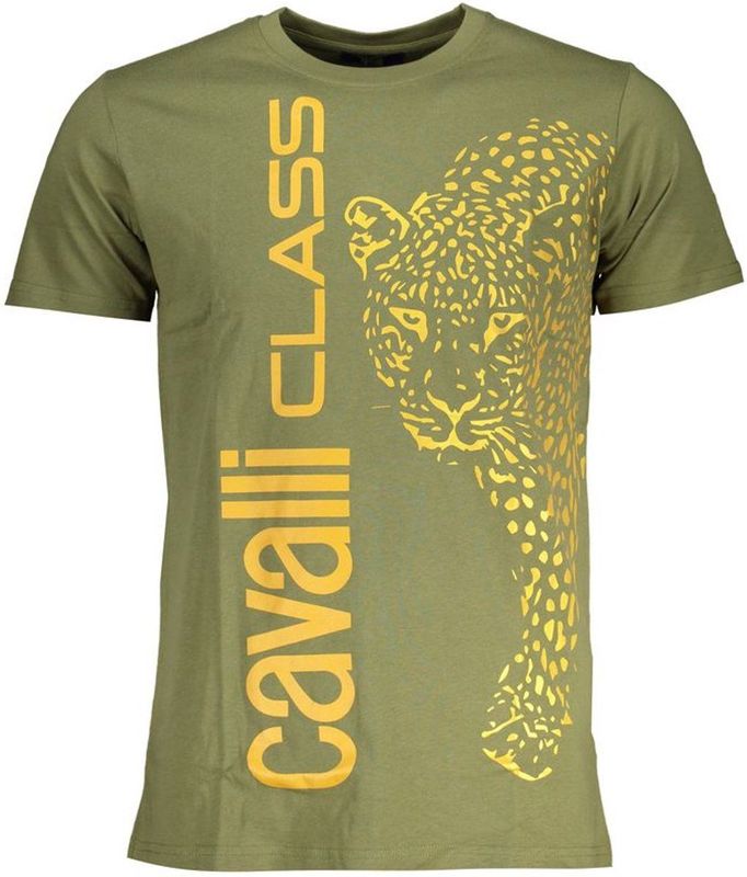 Leopard - T-shirt - Groen - Korte Mouwen - Crew Neck