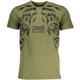 Cavalli Class - T-shirt - Zwart - Katoen - Tijgeroog Graphic