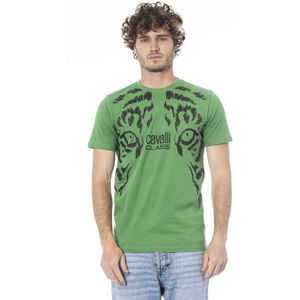 Cavalli Class - T-shirt - Groen - Katoen - Korte Mouwen