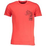 Cavalli Class - T-shirt - Rood - Katoen - Korte Mouwen - Ronde Hals