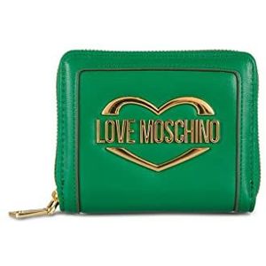 Love Moschino, Accessoires, Dames, Groen, ONE Size, Polyurethaan Portemonnee met Creditcardhouder