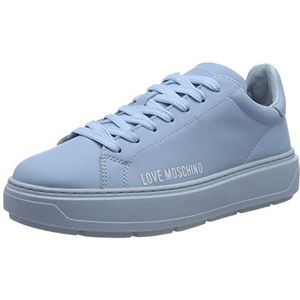 Love Moschino, Dames Leren Sneakers - Stijl Ja 15304G1Gia 0 Blauw, Dames, Maat:39 EU