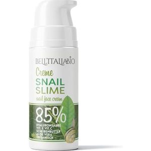 Belll'Italiabio Gezichtscrème, 85% hydraterend en anti-rimpel, Skincare crème met hyaluronzuur en vitamine E, voor dames of heren, 100 ml, gemaakt in Italië