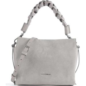 Coccinelle Boheme Suede Bimaterial Handtas Leer 22.5 cm light-grey