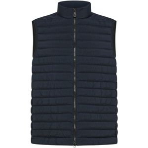 Peuterey, Jassen, Heren, Blauw, M, Nylon, Blauwe Logo Letter Puffer Vest