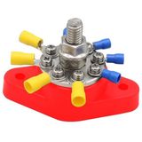 3/8 inch M10 RV Yacht 8-weg Terminal Stud met 2 M5x20 Schroeven + 16 stks Terminals (Rood)