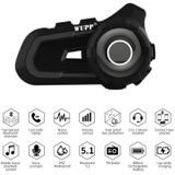 WUPP CS-1412D1 Bluetooth 5.1 S2 Motorhelm Volledige Duplex Bluetooth Intercom Headset Oortelefoon (Zwart)