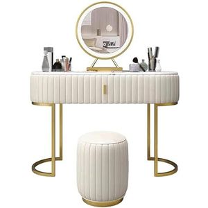 Kaptafel Touchscreen Led-spiegel Vanity Set Grote laden Kaptafel Luxe dressoir met gedempte kruk Kaptafel