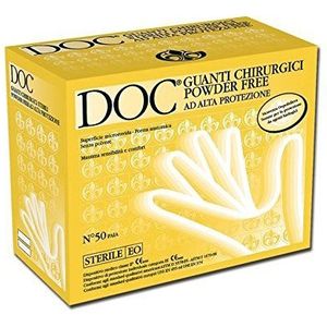 COD DOC - Latex steriele chirurgische handschoenen, poedervrij, maat 8, micro getextureerd oppervlak, dispenserdoos van 50 paren