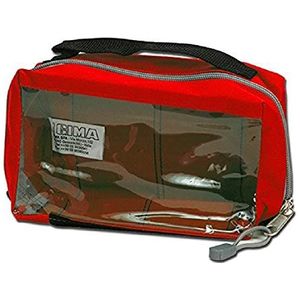GIMA – E1 geruite tas met venster en handvat, rood, 1