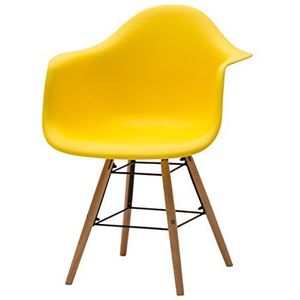 White Loft fauteuil, metaal, geel, 62 x 62 x 82 cm