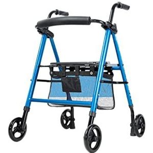 Lichtgewicht rolstoel mobiliteitshulpmiddelen aluminium legering loophulp, 80-97cm in hoogte verstelbare mobiliteit wandelaar, opvouwbare rollator wandelaar stevig wandelapparaat met en remmen comfort reisstoel rolstoel