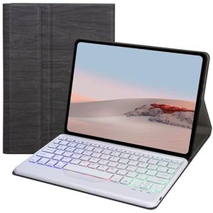 For for Microsoft Surface Go 4/3 / 2/1 SFGOS Tri-color Backlit Tree Texture Bluetooth Keyboard Leather Case