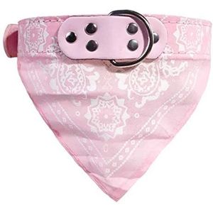 Verstelbare Small Halsbanden Puppyhuisdier Outdoor Kattenhalsband Print Sjaal Ontwerp Halsband Halsdoek (Color : Pink, Size : S)