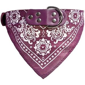 Verstelbare Small Halsbanden Puppyhuisdier Outdoor Kattenhalsband Print Sjaal Ontwerp Halsband Halsdoek (Color : Purple, Size : S)
