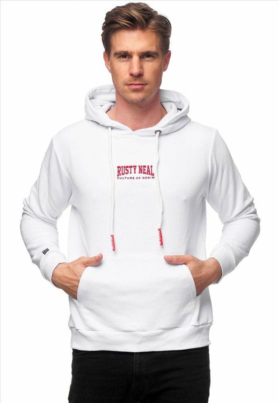 Rusty Neal - Heren Sweatshirt - Wit - Hoodie - Italianstyle