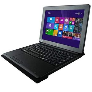 ZAORUN Toetsenbord + Lederen Hoes met Houder Compatibel voor WIN 7 / WIN 8 / WIN 10, 10 inch / 10,6 inch tablet (zwart) Tablet PC Toetsenbord Accessoires