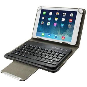 ZAORUN Toetsenbord Universele Lederen Tablet Case met Afscheidbaar Bluetooth Toetsenbord en Houder Compatibel voor 7 inch Tablet PC Tablet PC Toetsenbord Accessoires (Kleur: zwart)