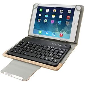 ZAORUN Toetsenbord Universele Lederen Tablet Case met Afscheidbaar Bluetooth Toetsenbord en Houder Compatibel voor 7 inch Tablet PC Tablet PC Toetsenbord Accessoires (Kleur: Bruin)