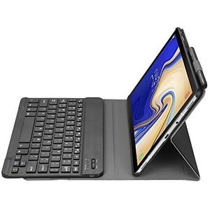 ZAORUN Toetsenbord A510 Bluetooth 3.0 Ultradun afneembaar Bluetooth-toetsenbord lederen hoes compatibel voor Samsung Galaxy Tab A 10.1 (2019) T510 / T515, met pensleuf & houder (zwart) tablet-pc-toetsenbord