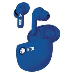 TECHMADE Inter, draadloze in-ear hoofdtelefoon met dubbele microfoon, officiële inter-hoofdtelefoon met oplaadbox, zwart/lichtblauw