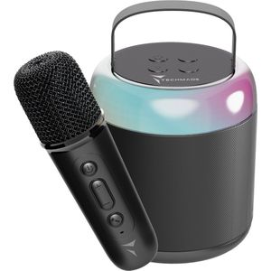 Techmade TM-K2-BK (3 h, Werkt op batterijen), Bluetooth luidspreker, Zwart