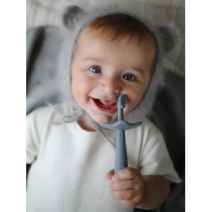 MUSHIE siliconen tandenborstel voor training grijs