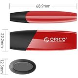 ORCIO USB3.0 U Disk Drive  Lezen: 100 MB/s  Schrijven: 15 MB/s  Geheugen: 32 GB  Poort: USB-A (Rood)