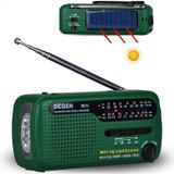 DE13 Hand-Cranked Power Full Band Solar Charging Emergency Outdoor Radio (Groen)