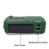 DE13 Hand-Cranked Power Full Band Solar Charging Emergency Outdoor Radio (Groen)