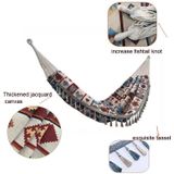 Jacquard Canvas Double Plus Hammock Outdoor Indoor Tassel Hammock