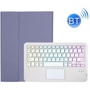 OP12-AS Lamsvacht Textuur Ultradunne Bluetooth Toetsenbord Leren Case met Touchpad & Achtergrondverlichting Voor OPPO Pad Air 10.4 inch (Paars)