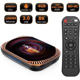 Mecool HK1RBox X4 4K TV Box  Android 11 Amlogic S905X4 CPU met RC 4GB+64 GB (EU -plug)