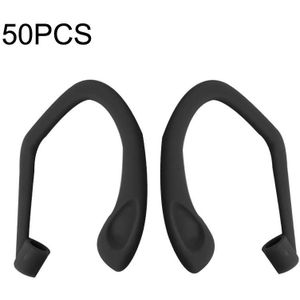 50 STKS EG40 Voor Apple Airpods Pro Sport Draadloze Bluetooth Oortelefoon Siliconen antislip Oorhaak (Zwart)