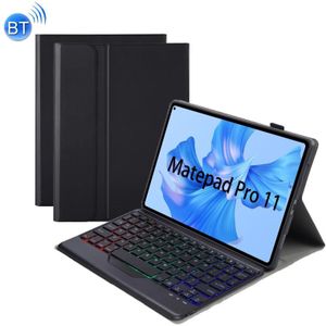 Voor Huawei MatePad Pro 11 2022 AHW12-BS Afneembare Backlight Bluetooth Toetsenbord Tablet Lederen Case (Zwart)