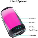 NBY8893 Pulsating Colorful Portable Stereo Bluetooth Speaker(Black)