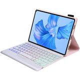 Voor Huawei MatePad Pro 11 2022 AHW12-BS Afneembare Backlight Bluetooth Toetsenbord Tablet Lederen Case (Roze)