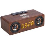 K1 Multifunctionele Houten Bluetooth Speaker Draadloze Luidspreker (Donkerbruin)