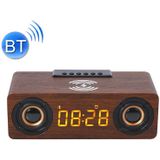 K1 Multifunctionele Houten Bluetooth Speaker Draadloze Luidspreker (Donkerbruin)