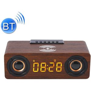 K1 Multifunctionele Houten Bluetooth Speaker Draadloze Luidspreker (Donkerbruin)