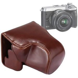 Camerabeschermingskoffer Full Body Camera PU lederen tasje met riem voor for Canon EOS M6 Camera draagband