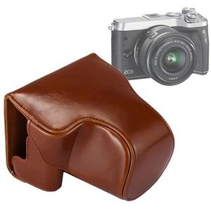 Camerabeschermingskoffer Full Body Camera PU lederen tasje met riem voor for Canon EOS M6 Camera draagband