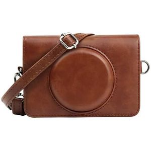 For Kodak Mini Shot2 Retro / C210R for instax Full Body Camera PU Leather Case Bag with Strap (Brown)